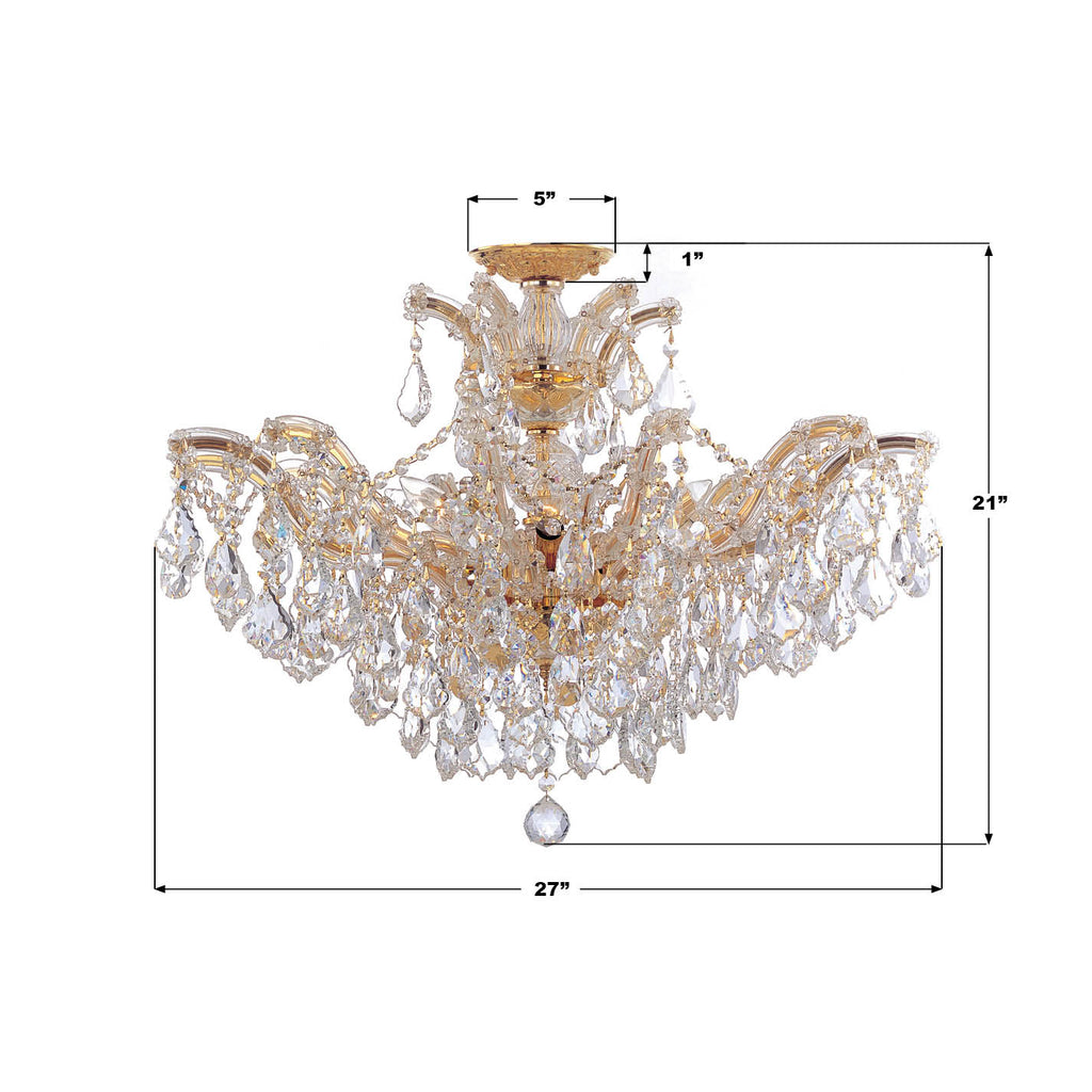 4439-GD-CL-MWP_CEILING Maria Theresa 29'' Semi Flush Mount | Dimensions Image