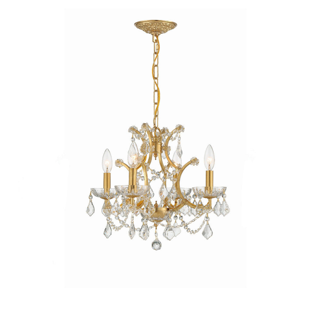 Crystorama Filmore 17.5'' Chandelier in Antique Gold - Front View