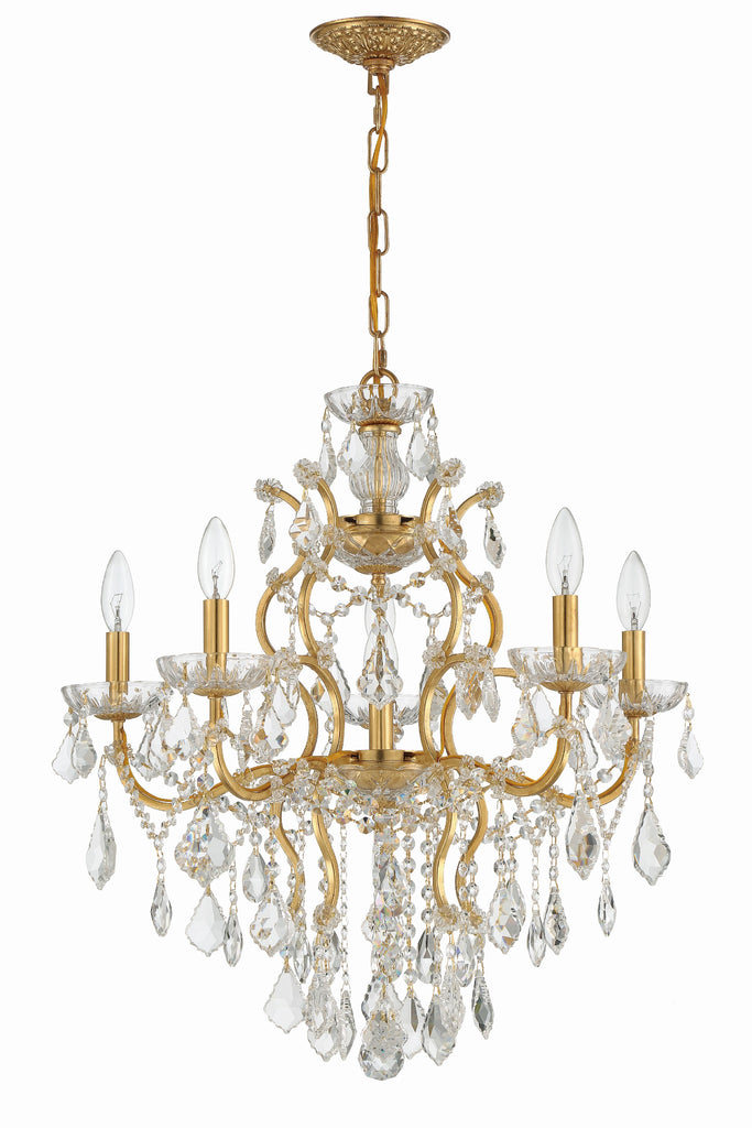 Crystorama Swarovski 24" Chandelier in Antique Gold - Additional View