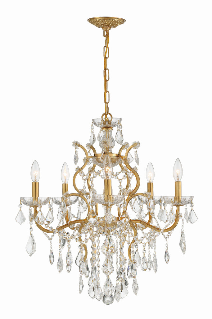 Crystorama Swarovski 24" Chandelier in Antique Gold - Additional View