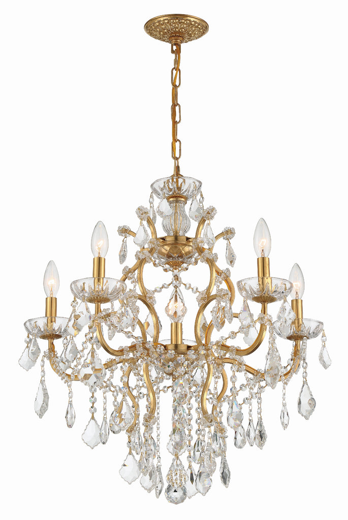 Crystorama Swarovski 24" Chandelier in Antique Gold - Additional View