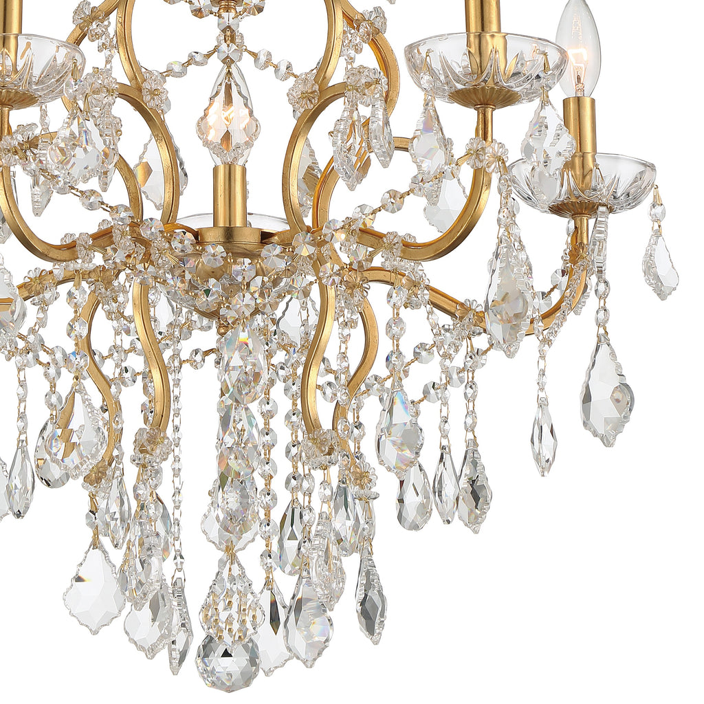 Crystorama Swarovski 24" Chandelier in Antique Gold - Additional View
