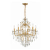 Crystorama Swarovski 24" Chandelier in Antique Gold - Front View