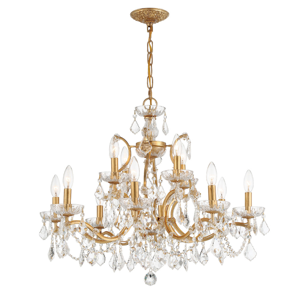 Crystorama Filmore 29'' Chandelier in Antique Gold - Front View