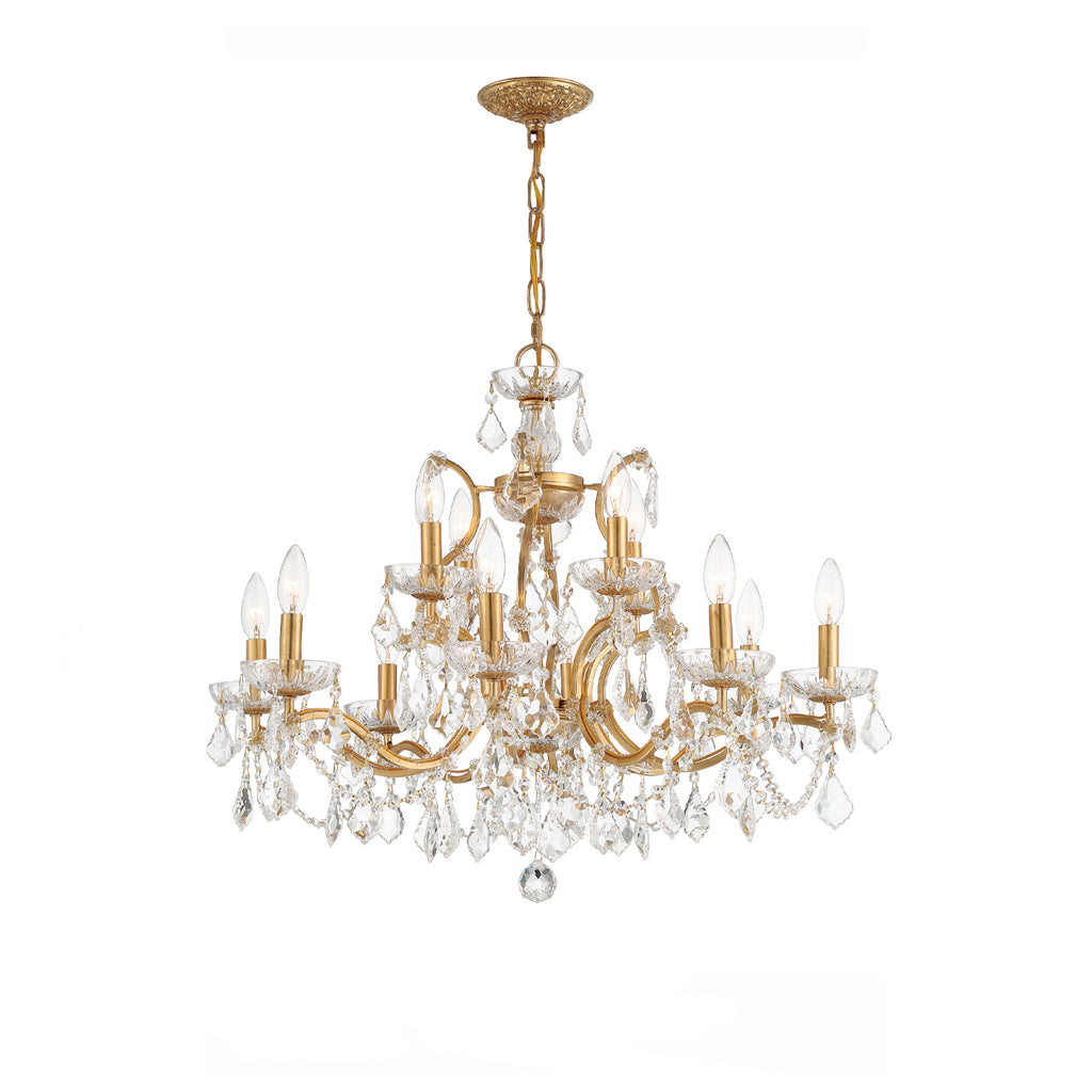 Crystorama Filmore 29'' Chandelier in Antique Gold - Front View