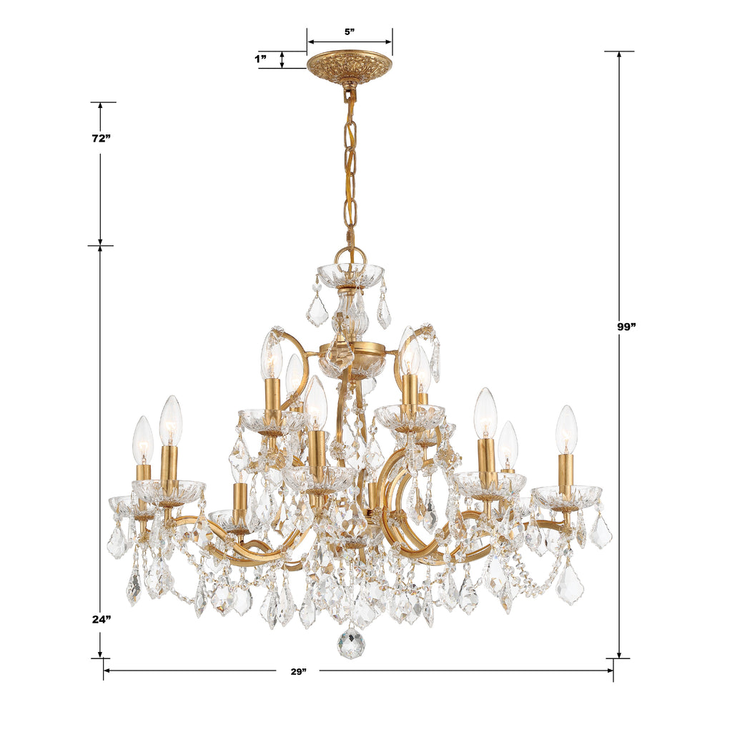 4456-GA-CL-SAQ Filmore 29'' Chandelier | Dimensions Image