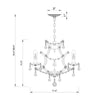 Crystorama Maria Theresa 16.5'' Chandelier - Product Dimensions