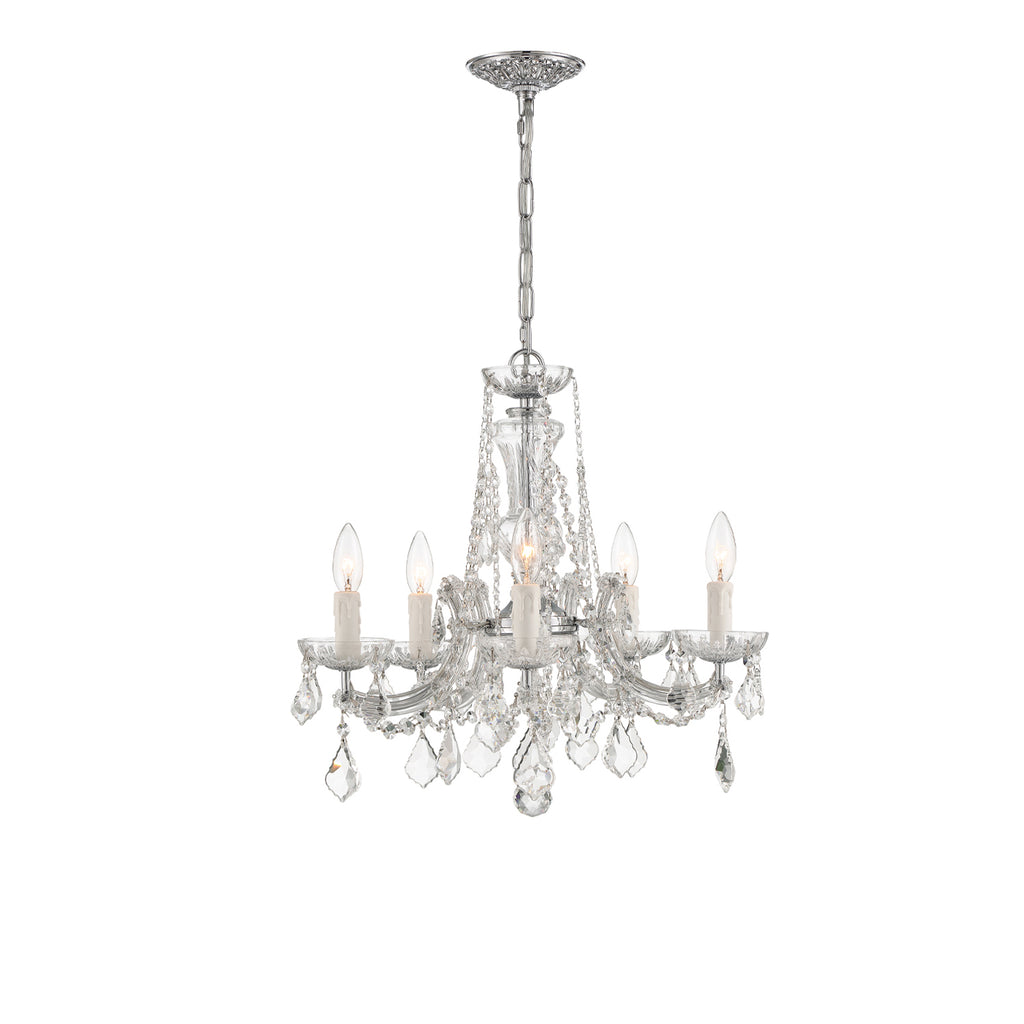 Crystorama Maria Theresa 20'' Chandelier in Polished Chrome - Front View