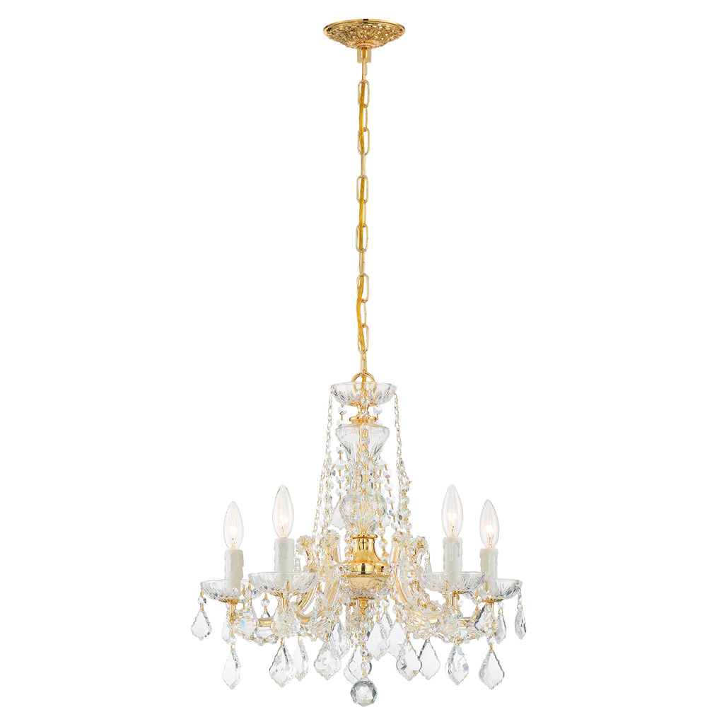 Crystorama Maria Theresa 20'' Chandelier in Gold - Front View