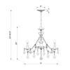 Crystorama Maria Theresa 20'' Chandelier - Product Dimensions