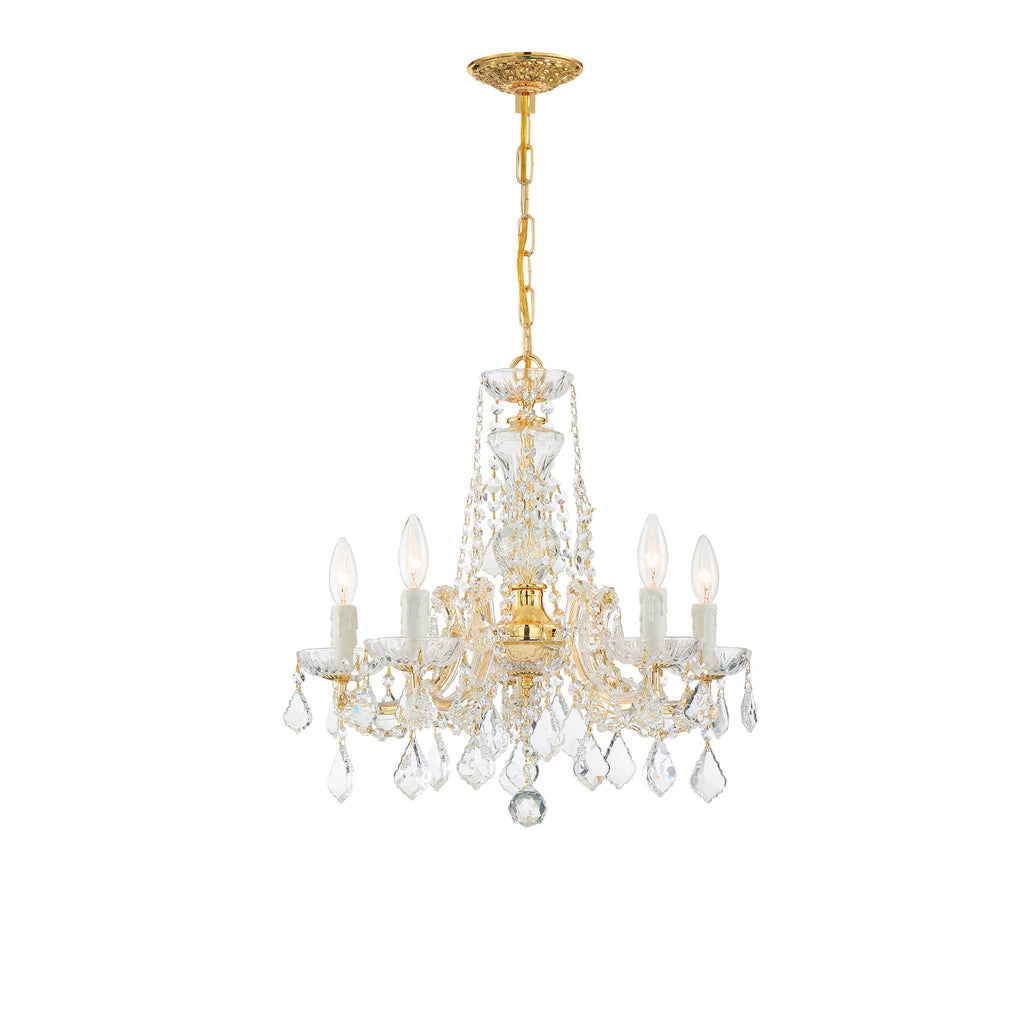 Crystorama Maria Theresa 20'' Chandelier in Gold - Front View