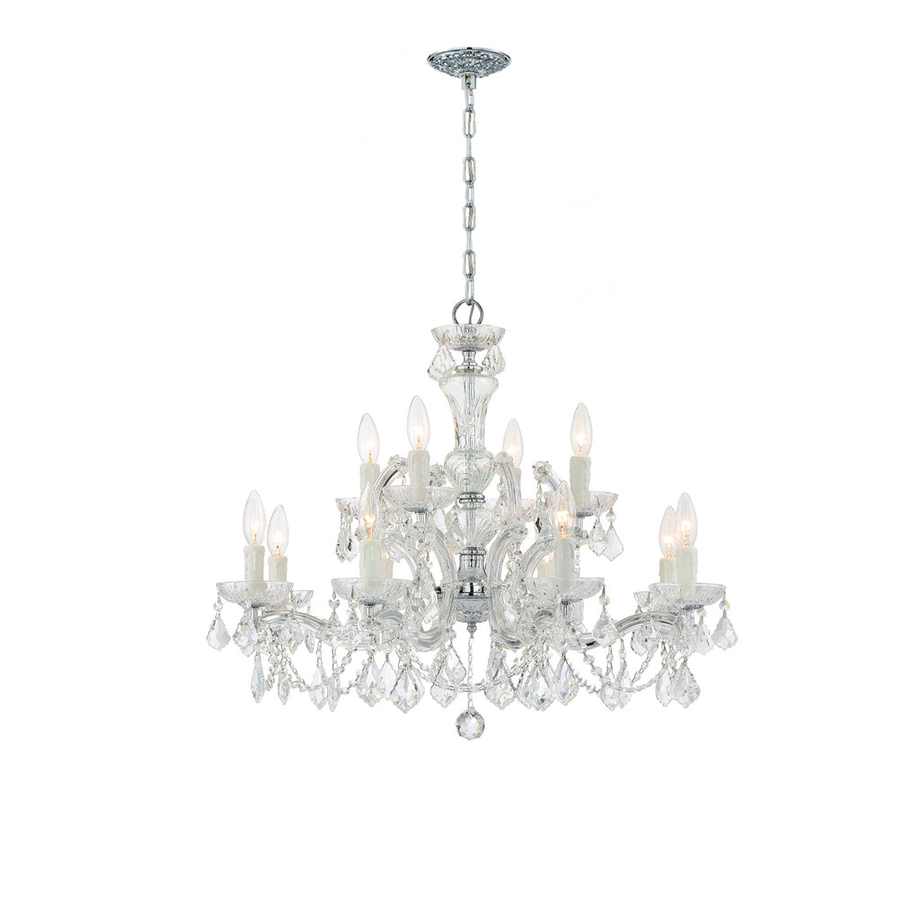 Crystorama Maria Theresa 29'' Chandelier in Polished Chrome - Front View