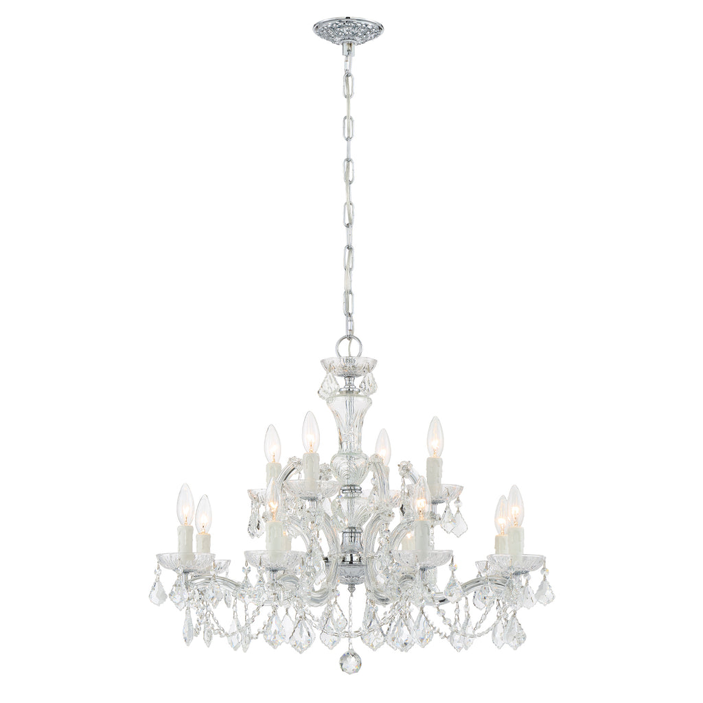 Crystorama Maria Theresa 29'' Chandelier in Polished Chrome - Front View