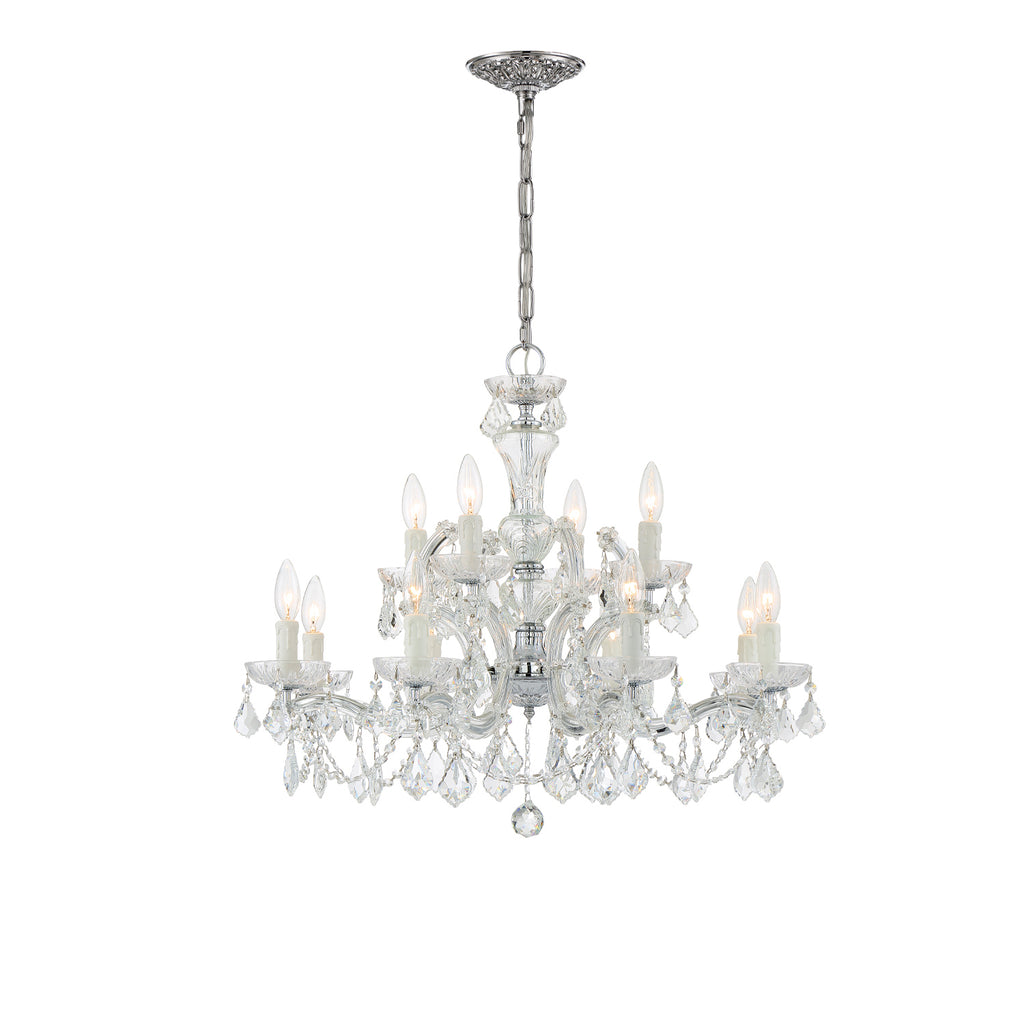 Crystorama Maria Theresa 29'' Chandelier in Polished Chrome - Front View