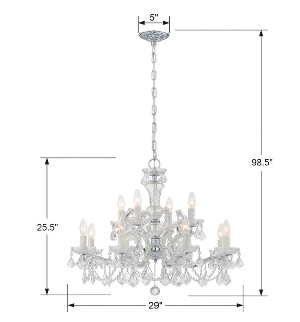 4479-CH-CL-SAQ Maria Theresa 12 Light Chandelier | Dimensions Image