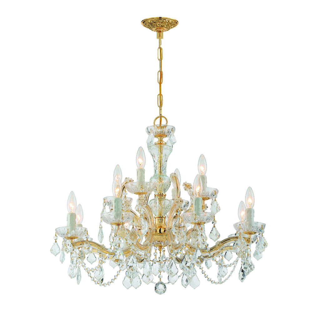 Crystorama Maria Theresa 29'' Chandelier in Gold - Front View