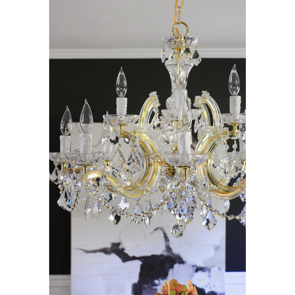 Crystorama Maria Theresa 29'' Chandelier in Gold - Lifestyle View