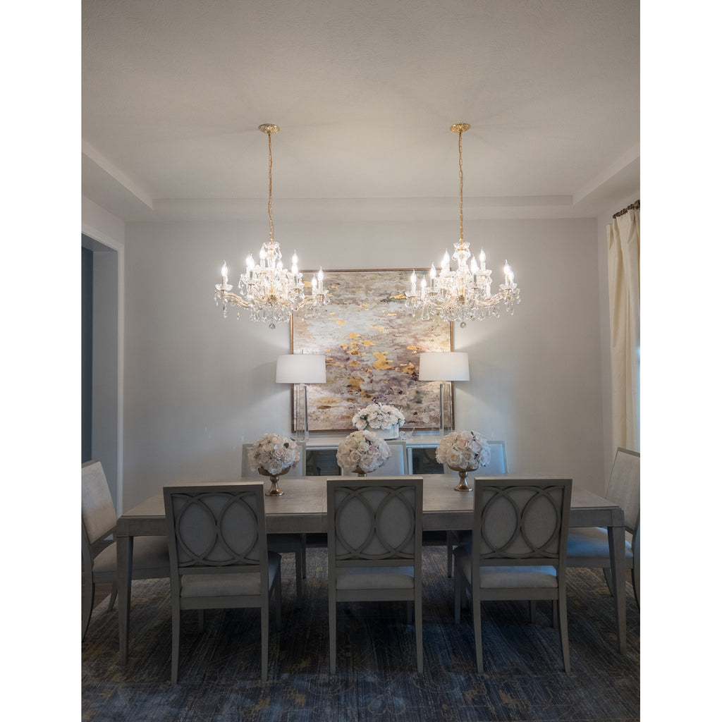 Crystorama Maria Theresa 29'' Chandelier in Gold - Lifestyle View