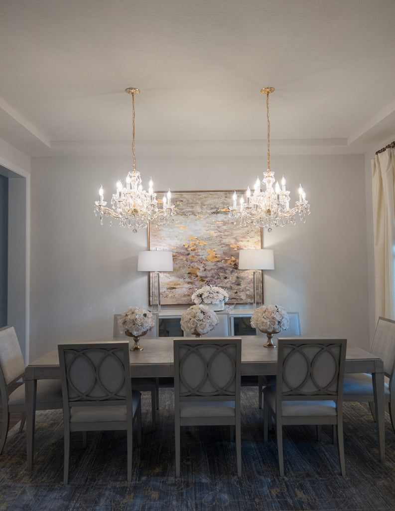 Crystorama Maria Theresa 29'' Chandelier in Gold - Lifestyle View