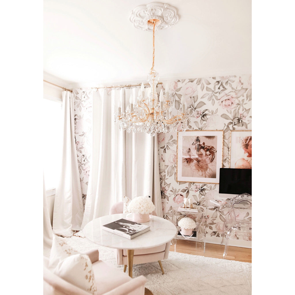 Crystorama Maria Theresa 29'' Chandelier in Gold - Lifestyle View