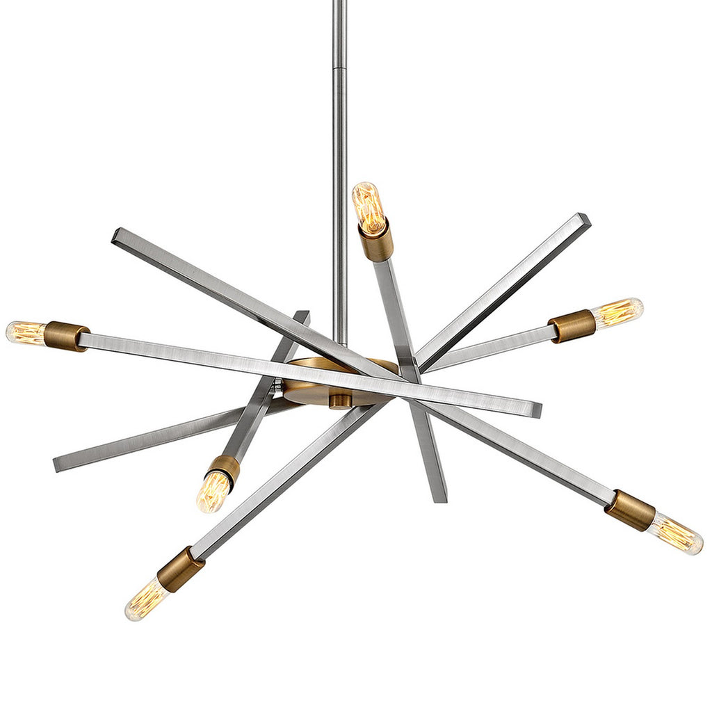 4765BN Archer 6 Light Mid-Century Mini Chandelier | Alternate Image