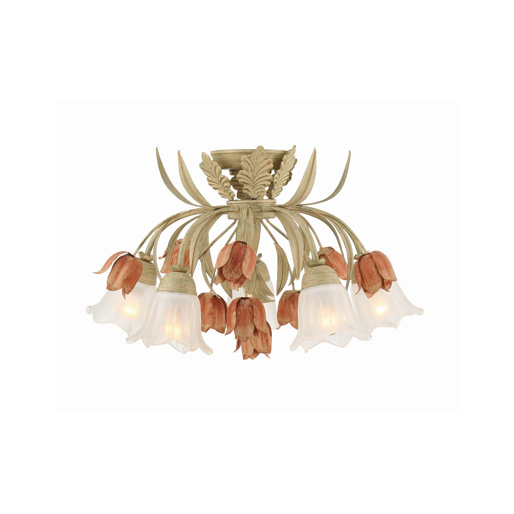 Crystorama Southport 22'' Semi Flush Mount in Sage Rose - Additional View