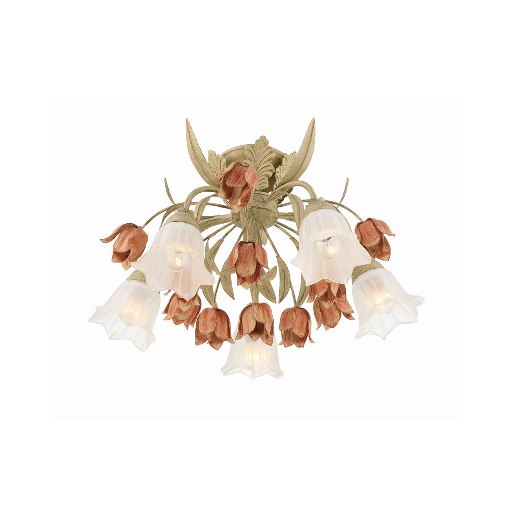 Crystorama Southport 22'' Semi Flush Mount in Sage Rose - Additional View