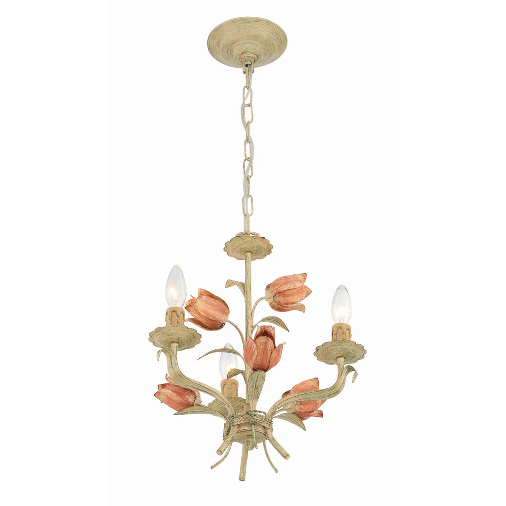 Crystorama Southport 14'' Chandelier in Sage Rose - Additional View