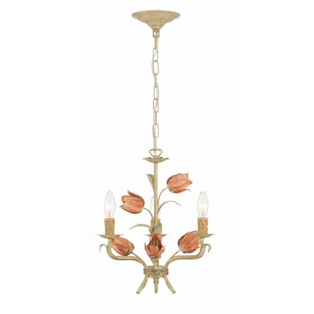 Crystorama Southport 14'' Chandelier in Sage Rose - Additional View