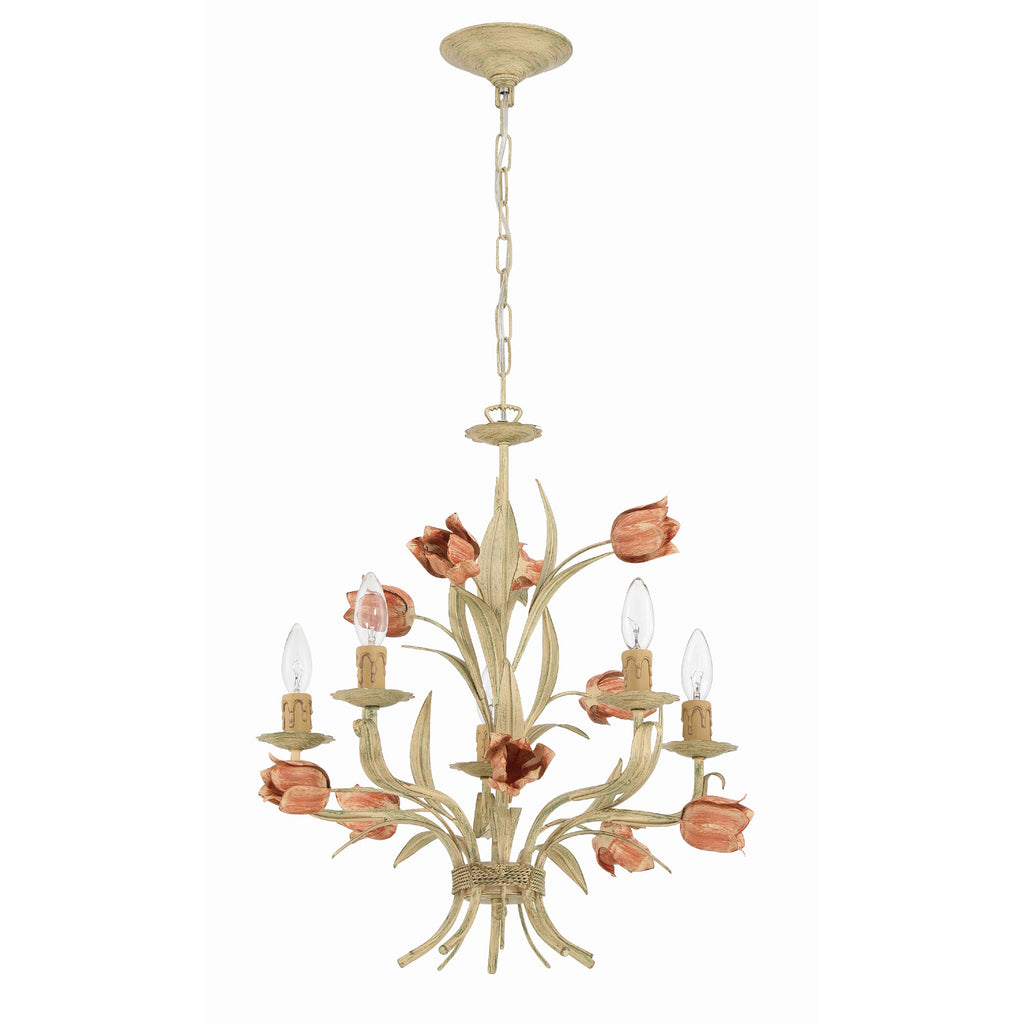 Crystorama Southport 20'' Chandelier in Sage Rose - Additional View