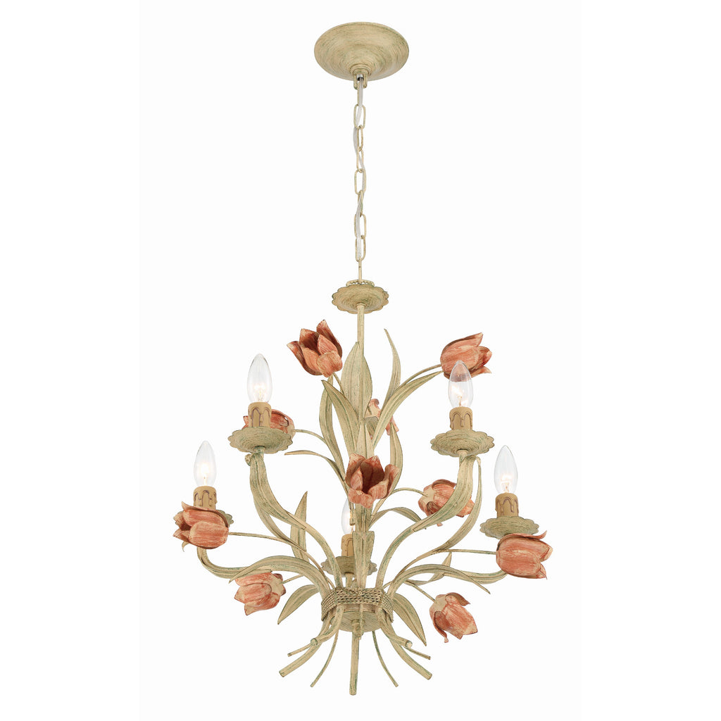 Crystorama Southport 20'' Chandelier in Sage Rose - Additional View