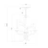 Crystorama Southport 14'' Chandelier - Product Dimensions