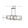 4818DZ Quentin 8 Light Linear Chandelier|Dimensions Image