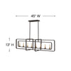 4818KZ Quentin 8 Light Linear Chandelier|Dimensions Image