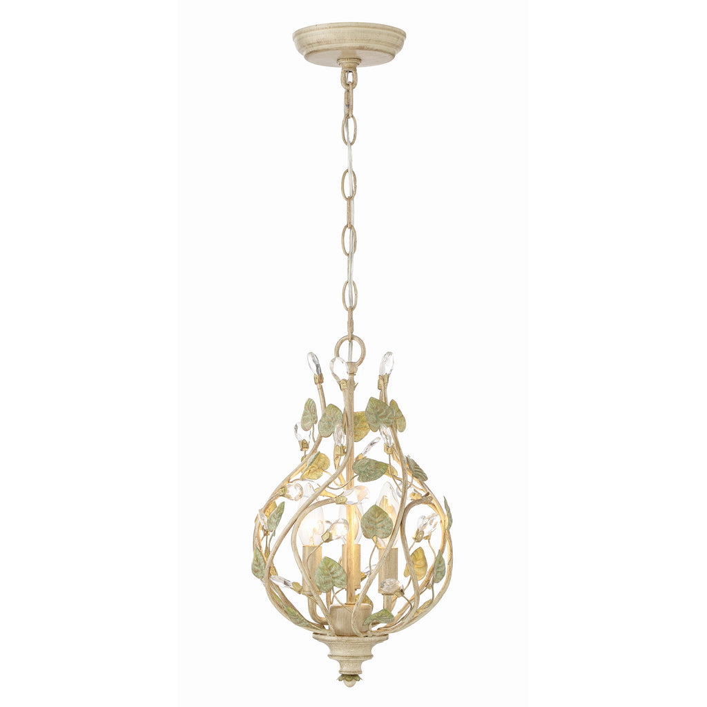 Crystorama Josie 9'' Chandelier in Champagne Green Tea - Front View