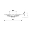 Crystorama Broche 11'' Flush Mount - Product Dimensions
