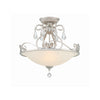 Crystorama Ashton 16.5'' Semi Flush Mount in Olde Silver - Front View