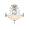 Crystorama Ashton 16.5'' Semi Flush Mount in Olde Silver - Front View