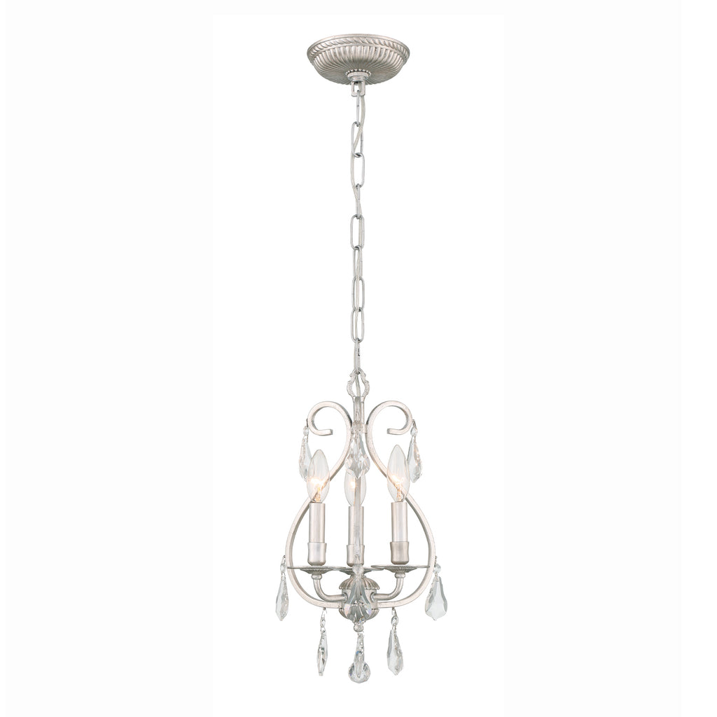 Crystorama Swarovski 10" Chandelier in Olde Silver - Additional View