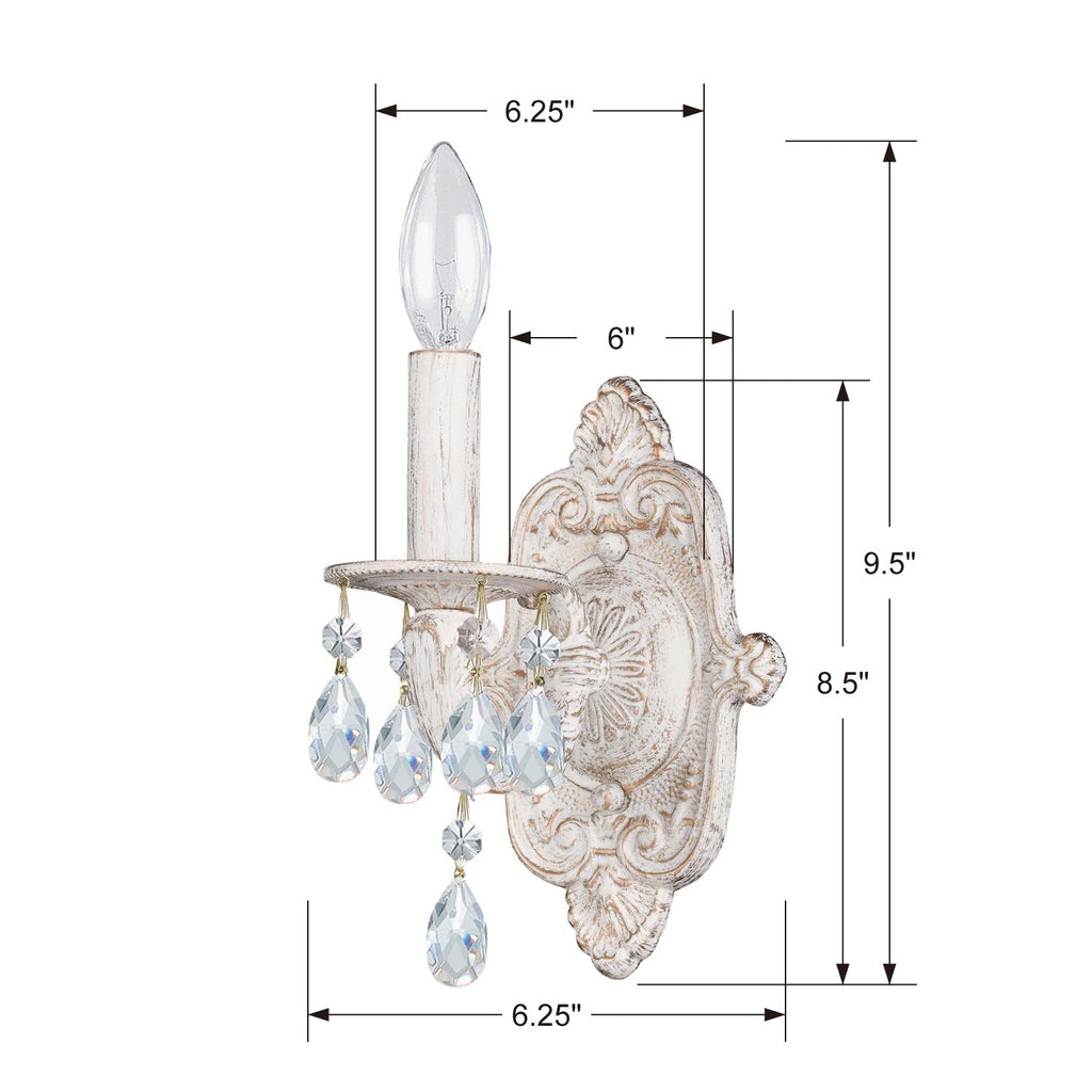 5021-AW-CL-MWP Paris Market 6.25'' Sconce | Dimensions Image