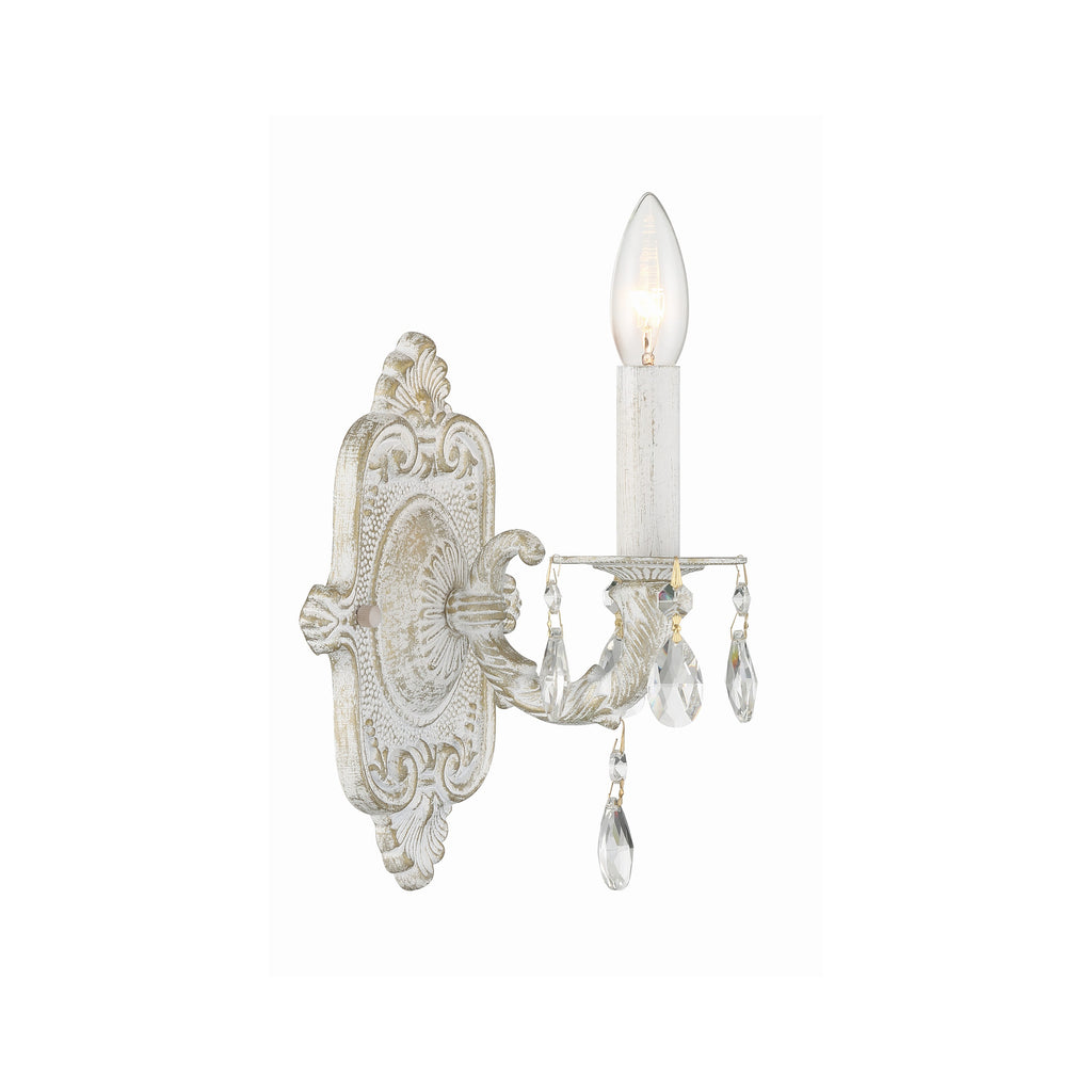 Crystorama Paris Market 6.25'' Sconce in Antique White - Front View