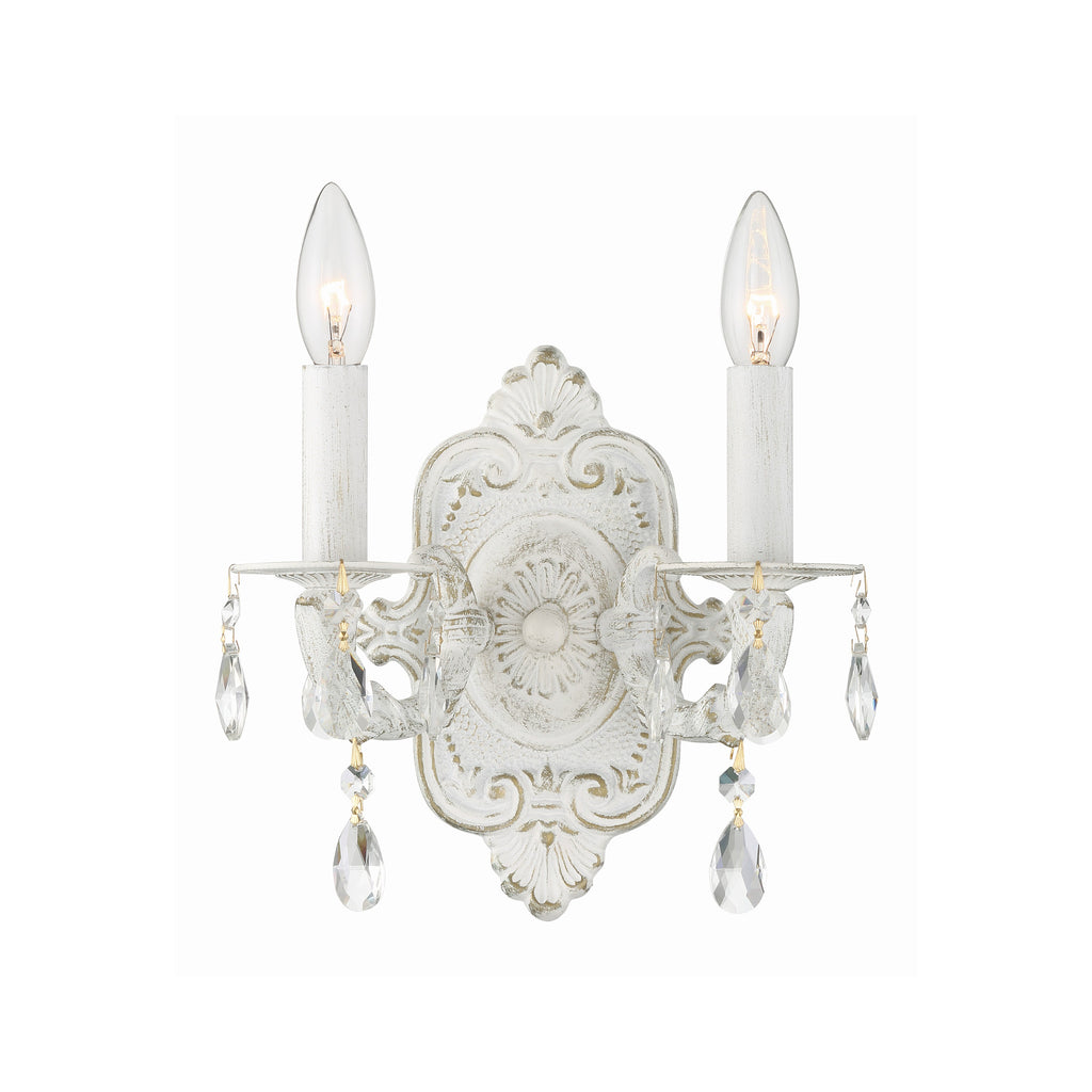 Crystorama Paris Market 10'' Sconce in Antique White - Front View