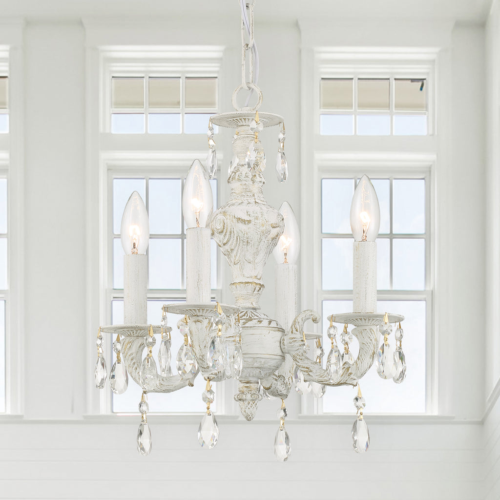 Crystorama Paris Market 13.5'' Chandelier in Antique White - Lifestyle View