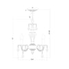 Crystorama Paris Market 13.5'' Chandelier - Product Dimensions