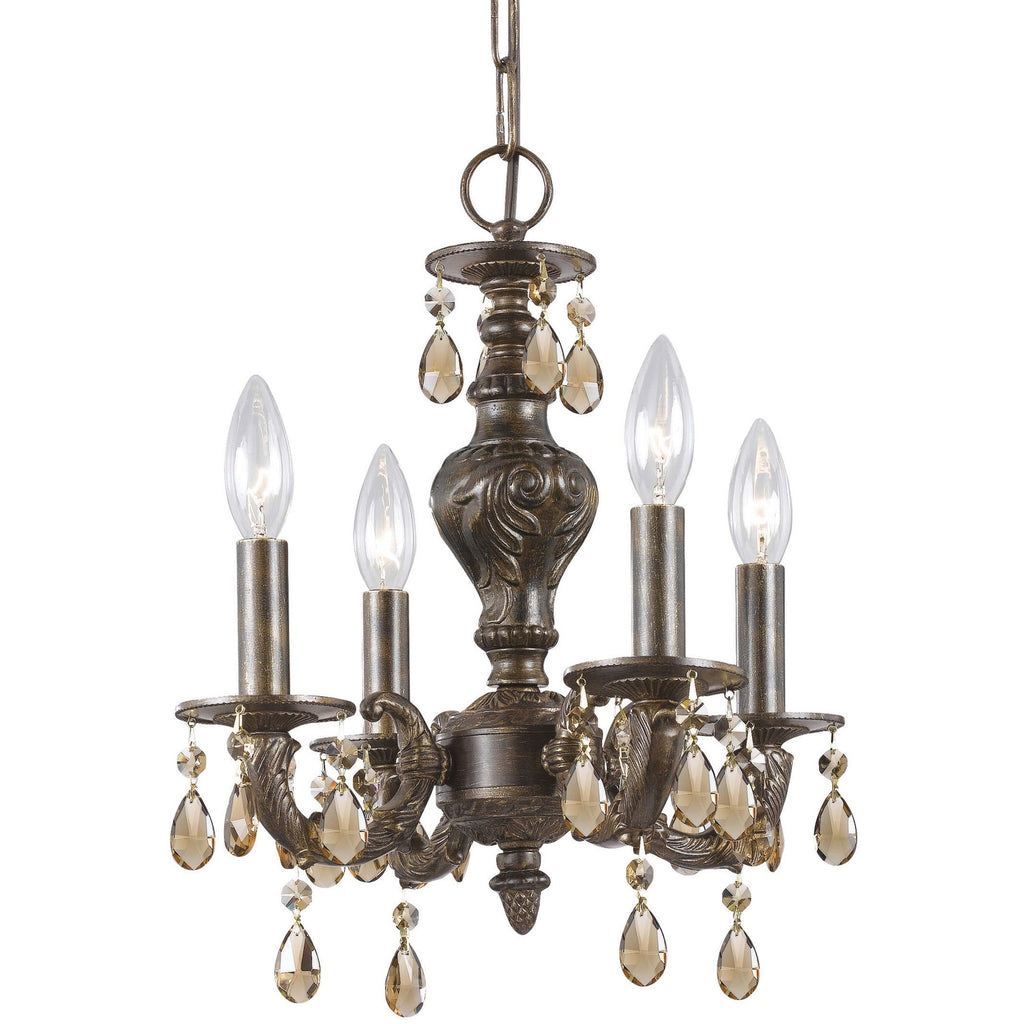 Crystorama Paris Market 13.5'' Chandelier in Venetian Bronze - Front View