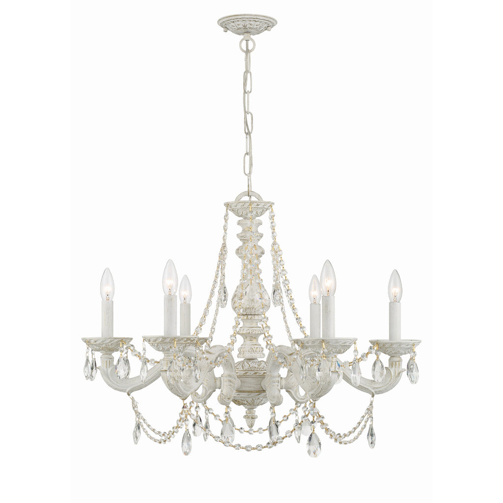 Crystorama Paris Market 28'' Chandelier in Antique White - Front View