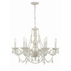 Crystorama Paris Market 28'' Chandelier in Antique White - Front View