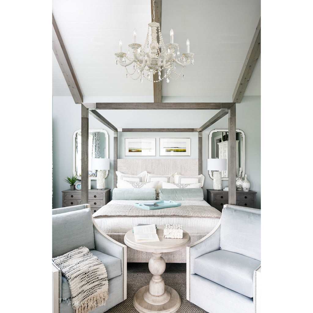Crystorama Paris Market 28'' Chandelier in Antique White - Lifestyle View