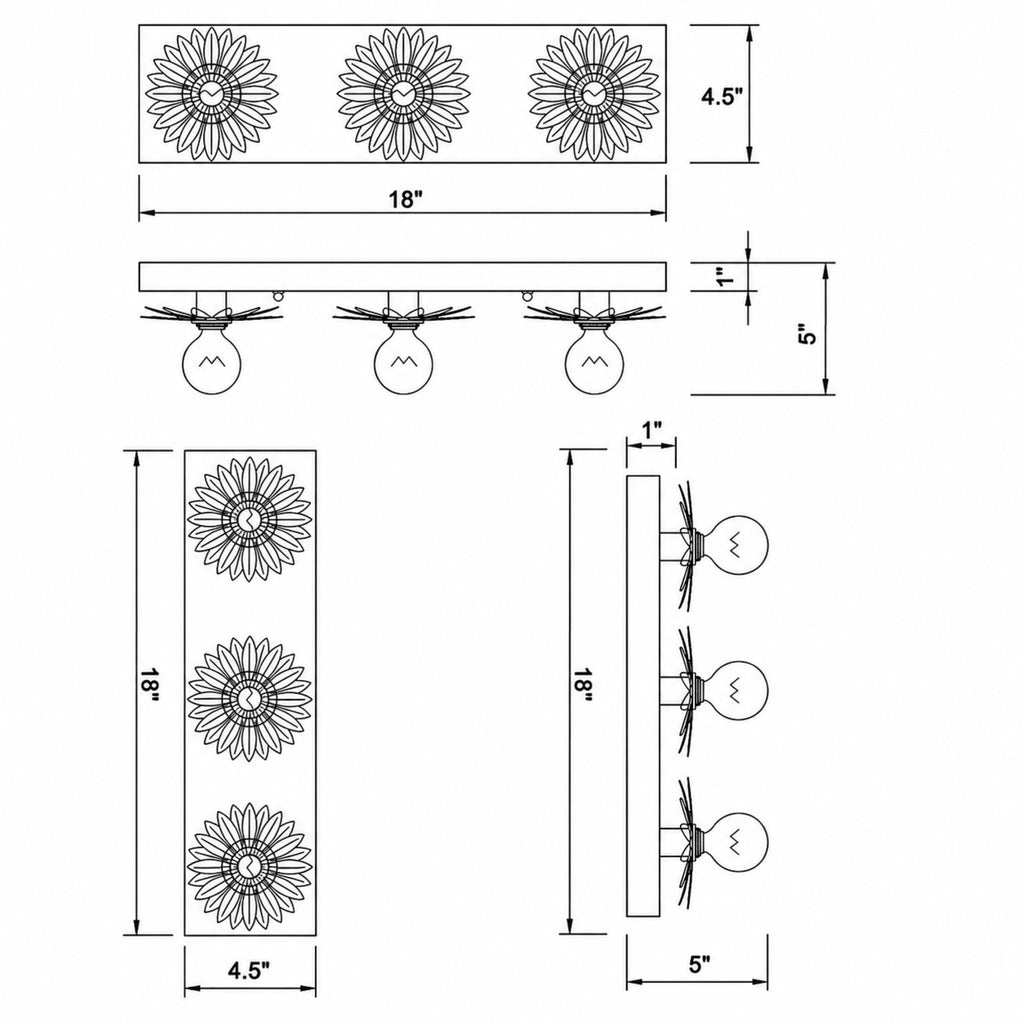 Crystorama Broche 18'' Bathroom Vanity - Product Dimensions