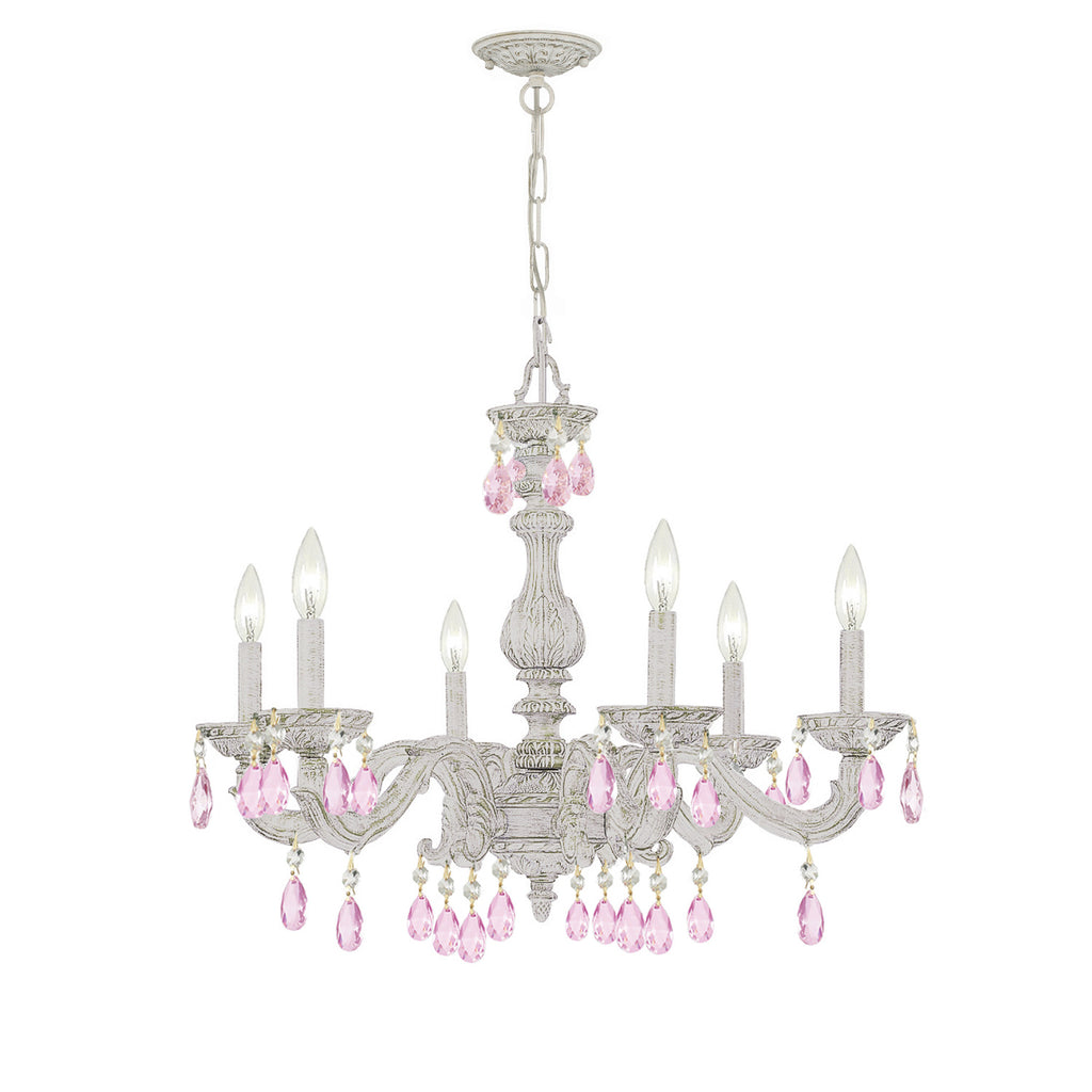 Crystorama Paris Market 28'' Chandelier in Antique White - Front View